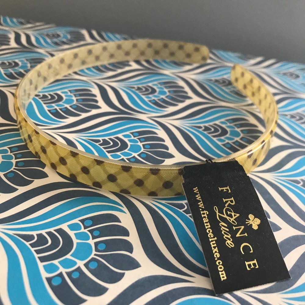 NEW France Lux headband yellow lattice
